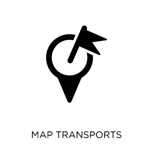 Mapa Dopravy Ikona Transporty Symbol Designu Map Mapy Umístění Kolekce — Stockový vektor