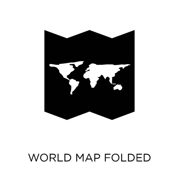 Mapa Del Mundo Icono Plegado Mapa Del Mundo Diseño Símbolos — Vector de stock