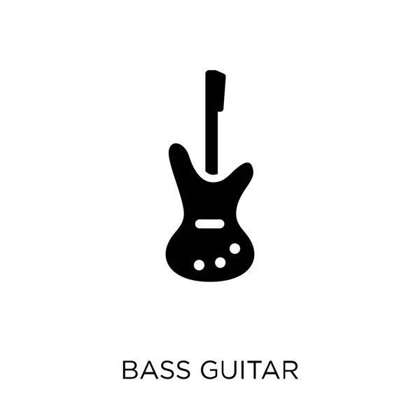 低音吉他图标 低音吉他符号设计从音乐收藏 简单的元素向量例证在白色背景 — 图库矢量图片