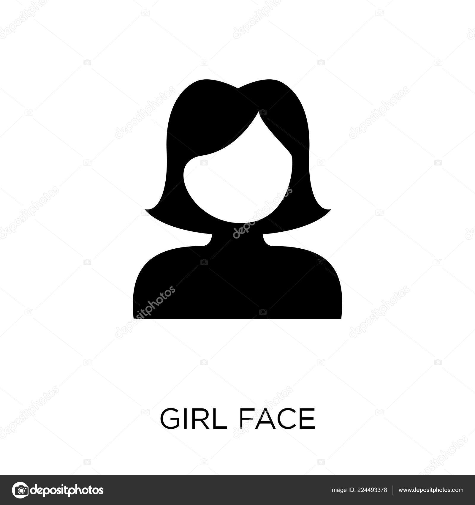 Girl Face Icon Girl Face Symbol Design People Collection Simple Vector Image By C Coolvectorstock Vector Stock