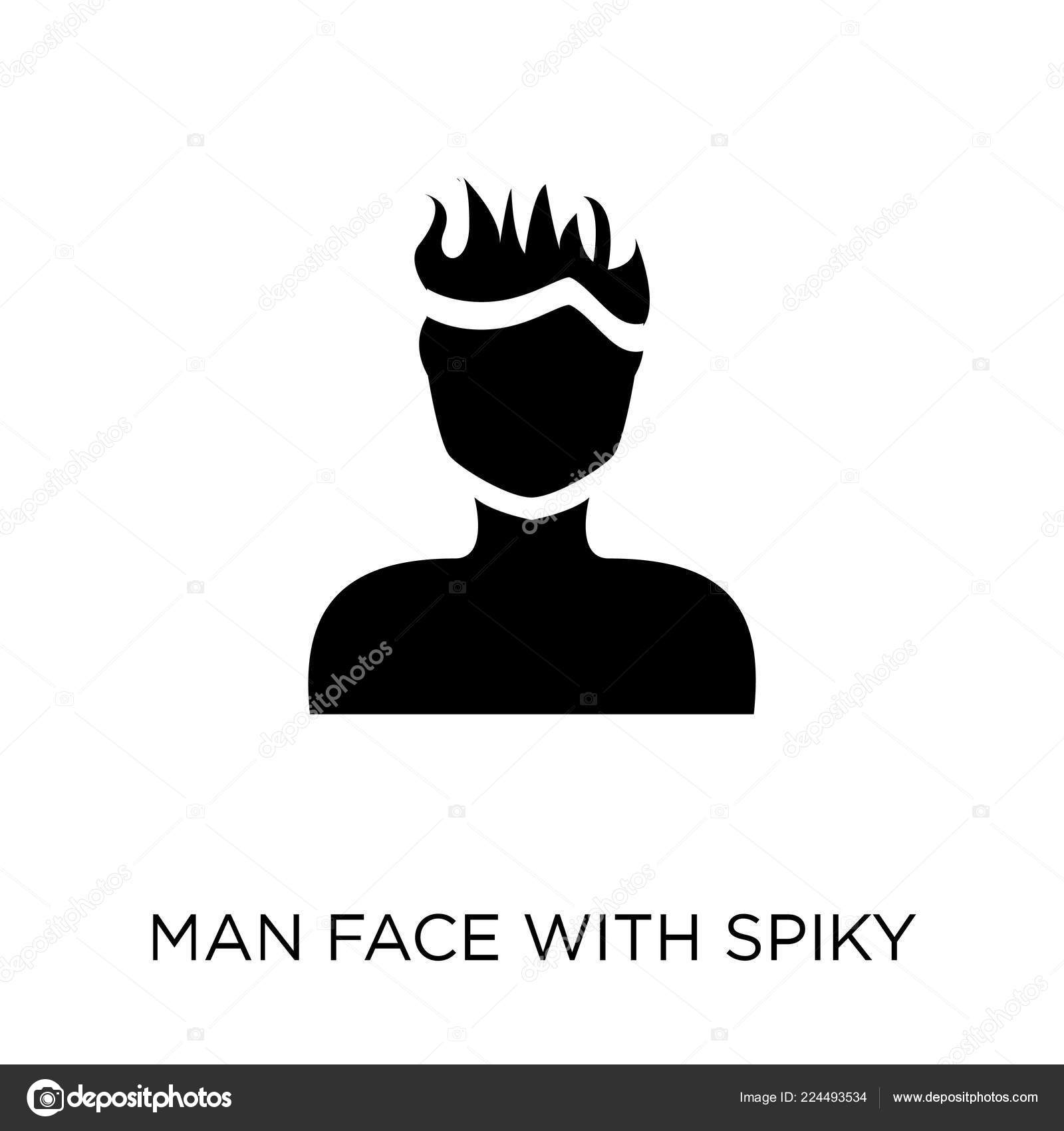 Man Face Spiky Hair Icon Man Face Spiky Hair Symbol Stock Vector
