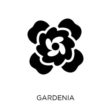 Gardenya simgesi. Gardenya sembolü tasarım doğa koleksiyonundan. Basit öğe vektör çizim beyaz arka plan üzerinde.