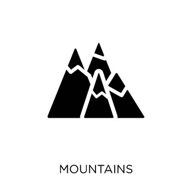 Dağlar simgesi. Dağlar sembolü tasarım doğa koleksiyonundan. Basit öğe vektör çizim beyaz arka plan üzerinde.