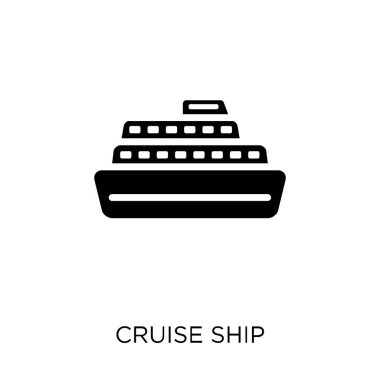 Cruise Gemi simgesi. Gemi sembolü tasarım deniz koleksiyonundan cruise. Basit öğe vektör çizim beyaz arka plan üzerinde.