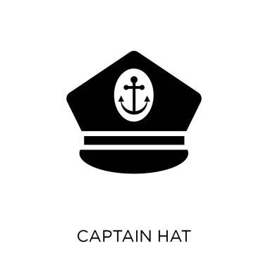 Kaptan şapkası Icon. Kaptan şapka sembolü tasarım deniz koleksiyonundan. Basit öğe vektör çizim beyaz arka plan üzerinde.
