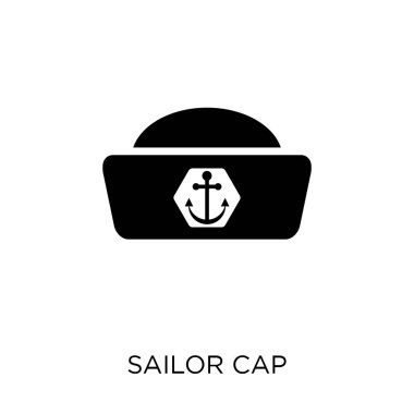 Denizci şapkası Icon. Denizci şapkası sembolü tasarım deniz koleksiyonundan. Basit öğe vektör çizim beyaz arka plan üzerinde.