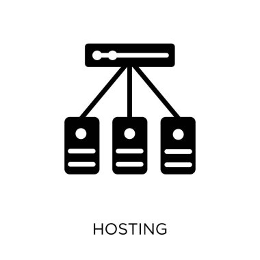 Simge barındırma. Simge tasarım programlama koleksiyonundan barındırma. Basit öğe vektör çizim beyaz arka plan üzerinde.