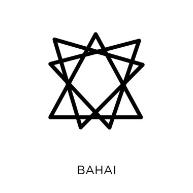Bahai kutsal kişilerin resmi. Bahai sembolü tasarım din koleksiyonundan. Basit öğe vektör çizim beyaz arka plan üzerinde.