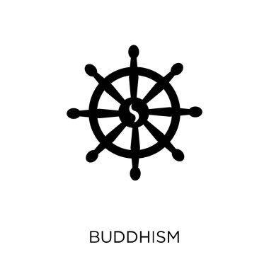 Budizm simgesi. Budizm sembolü tasarım din koleksiyonundan. Basit öğe vektör çizim beyaz arka plan üzerinde.