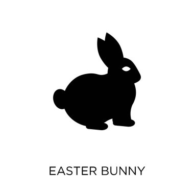 Paskalya tavşanı simgesi. Paskalya tavşanı sembolü tasarım din koleksiyonundan. Basit öğe vektör çizim beyaz arka plan üzerinde.
