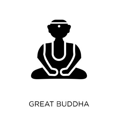 Büyük Buda'nın simgesi. Büyük Buda sembolü tasarım din koleksiyonundan. Basit öğe vektör çizim beyaz arka plan üzerinde.