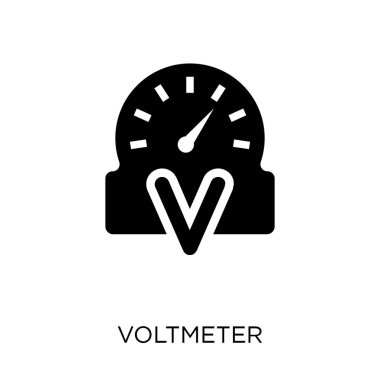 Voltmetre simgesi. Voltmetre sembolü tasarım bilim koleksiyonundan. Basit öğe vektör çizim beyaz arka plan üzerinde.