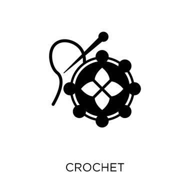 Simge tığ işi. Sew koleksiyonundan sembolü tasarım tığ işi. Basit öğe vektör çizim beyaz arka plan üzerinde.