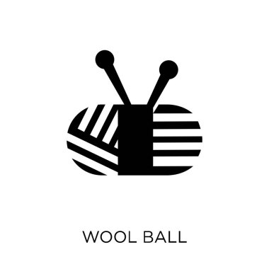 Yün topu simgesi. Yün topu sembolü tasarım Sew koleksiyonundan. Basit öğe vektör çizim beyaz arka plan üzerinde.