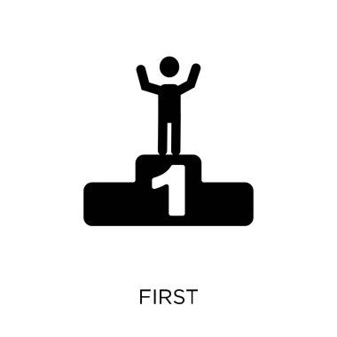İlk simgesi. İlk sembolü tasarım başarı koleksiyonundan. Basit öğe vektör çizim beyaz arka plan üzerinde.
