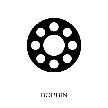 Bobin simgesi. Bobin simgesi tasarım Sew koleksiyonundan. Basit öğe vektör çizim beyaz arka plan üzerinde.