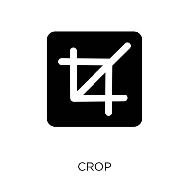 Kırpma simgesi. Kırpma simgesi tasarım Web gezinti koleksiyonundan. Basit öğe vektör çizim beyaz arka plan üzerinde.