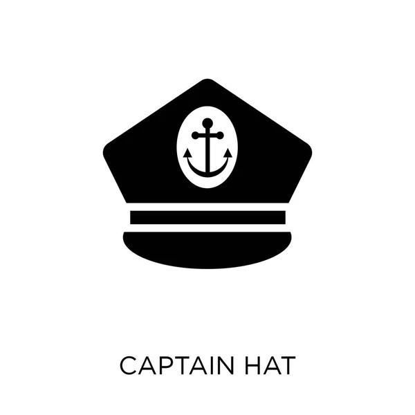 Kaptan Şapkası Icon Kaptan Şapka Sembolü Tasarım Deniz Koleksiyonundan Basit — Stok Vektör
