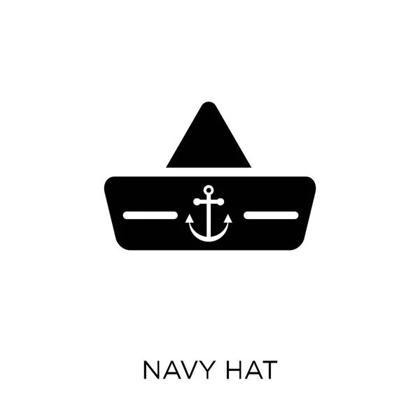 Donanma Şapka Simgesi Donanma Şapka Sembolü Tasarım Deniz Koleksiyonundan Basit — Stok Vektör