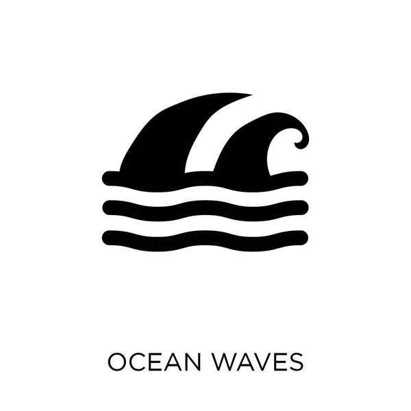 海洋波 海洋波浪符号设计从航海收藏 简单的元素向量例证在白色背景 — 图库矢量图片