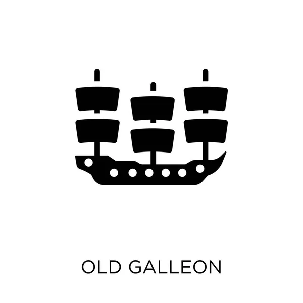 Eski Galleon Simgesi Eski Galleon Sembolü Tasarım Deniz Koleksiyonundan Basit — Stok Vektör