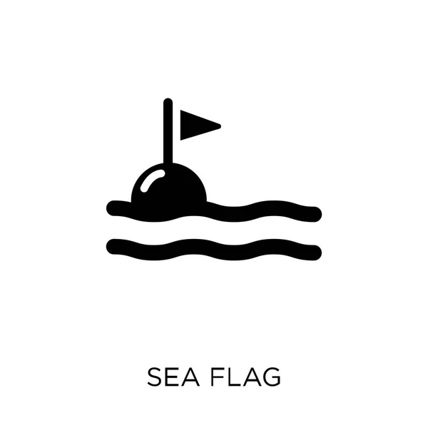 海旗图标 海旗符号设计从航海收藏 简单的元素向量例证在白色背景 — 图库矢量图片