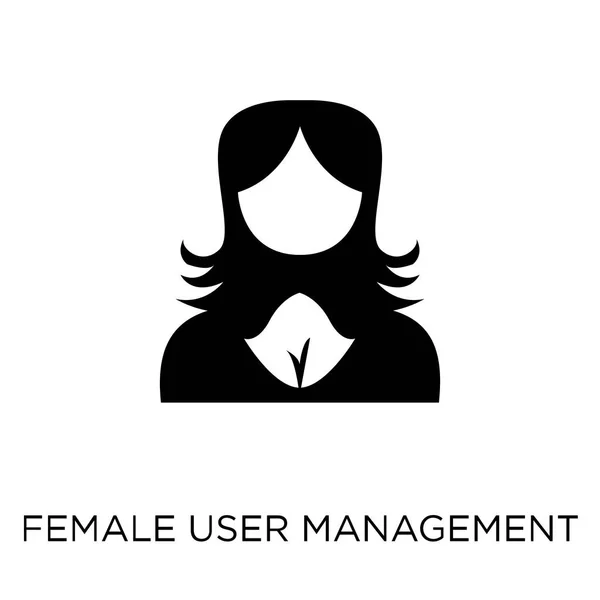 Icône Gestion Des Utilisateurs Féminins Conception Symboles Female User Management — Image vectorielle