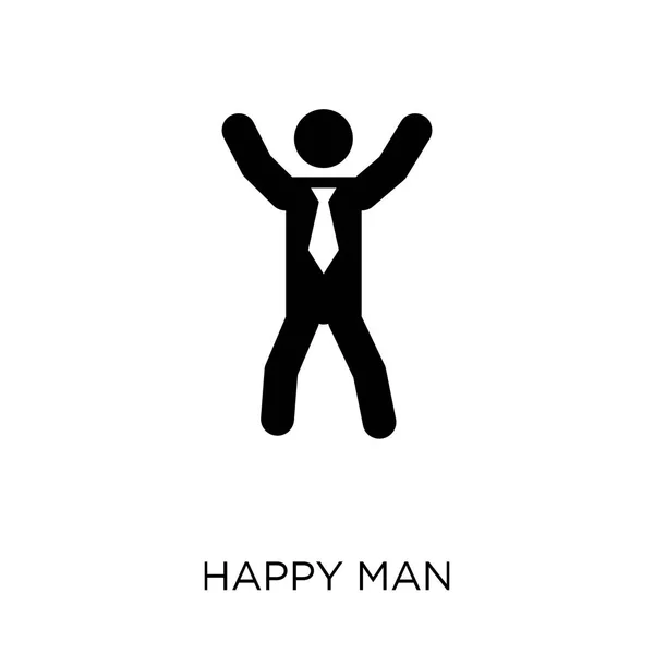 幸せな男のアイコン コレクション人から幸せな男のシンボル デザイン 白い背景の上の単純な要素ベクトル図 — ストックベクタ