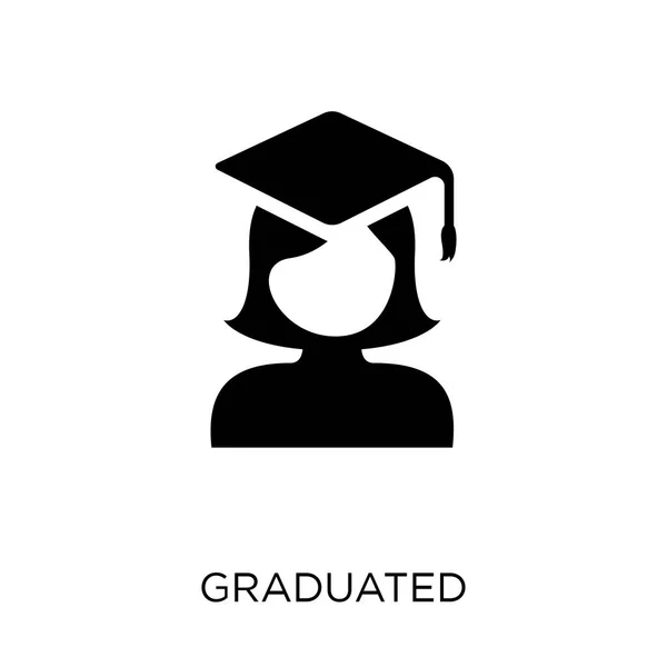 Icono Graduado Diseño Símbolo Graduado Colección People Ilustración Simple Del — Vector de stock