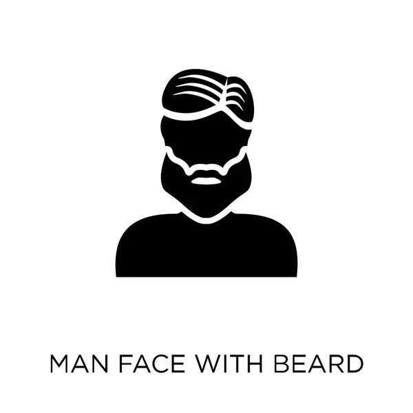 男人的脸与胡子图标 人脸与胡子符号设计从人收藏 简单的元素向量例证在白色背景 — 图库矢量图片
