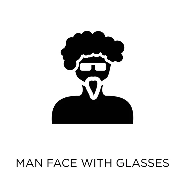 Άνθρωπος Πρόσωπο Γυαλιά Και Μουσάκι Εικονίδιο Άνθρωπος Πρόσωπο Γυαλιά Και — Διανυσματικό Αρχείο