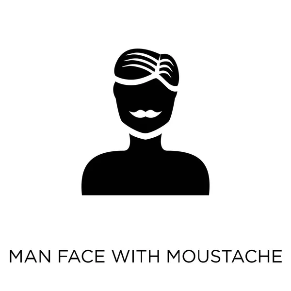 Männergesicht Mit Schnurrbart Symbol Männergesicht Mit Schnurrbart Symbol Design Aus — Stockvektor