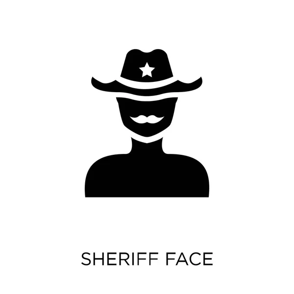 Sheriff Gezicht Pictogram Sheriff Gezicht Symbool Ontwerp Uit Mensen Collectie — Stockvector