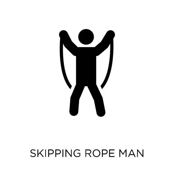 ロープ男アイコンをスキップしています のコレクションからロープ男シンボル デザインをスキップしています 白い背景の上の単純な要素ベクトル図 — ストックベクタ