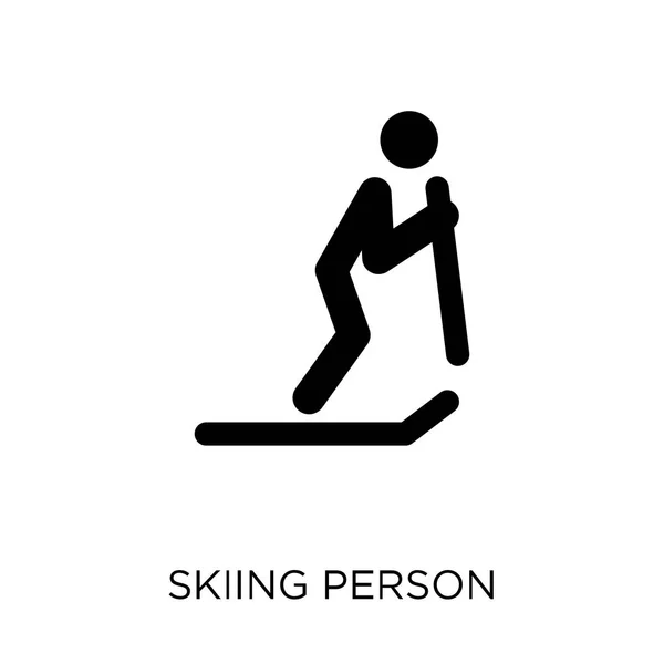 Icône Skieur Conception Symbole Personne Ski Collection People Illustration Vectorielle — Image vectorielle