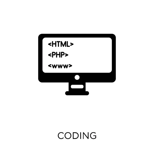 从编程集合编码符号设计 简单的元素向量例证在白色背景 — 图库矢量图片