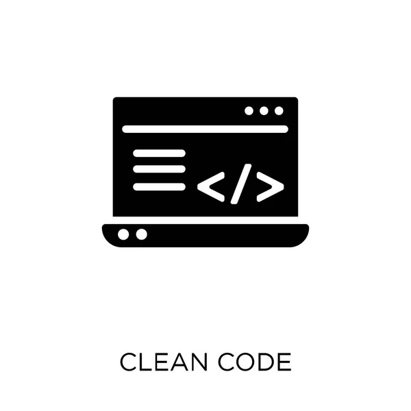 清除代码图标 从编程集合中进行干净的代码符号设计 简单的元素向量例证在白色背景 — 图库矢量图片