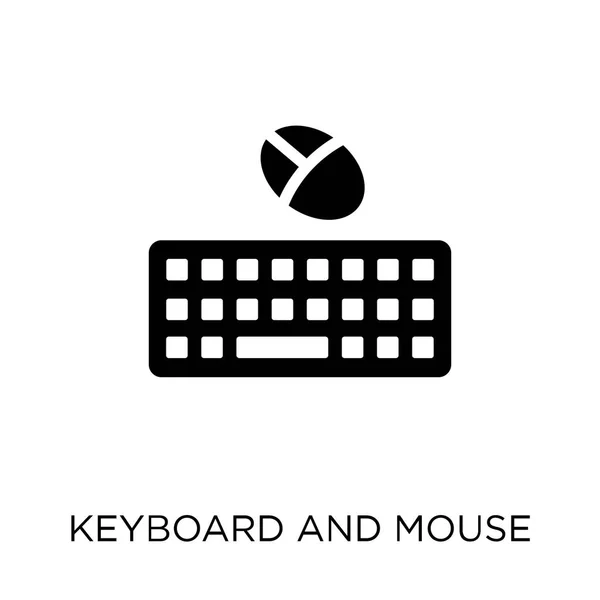 キーボードとマウスのアイコン プログラミング コレクションからキーボードとマウスのシンボル デザイン 白い背景の上の単純な要素ベクトル図 — ストックベクタ
