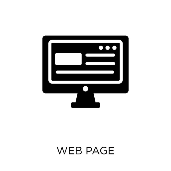 Icona Della Pagina Web Design Del Simbolo Della Pagina Web — Vettoriale Stock