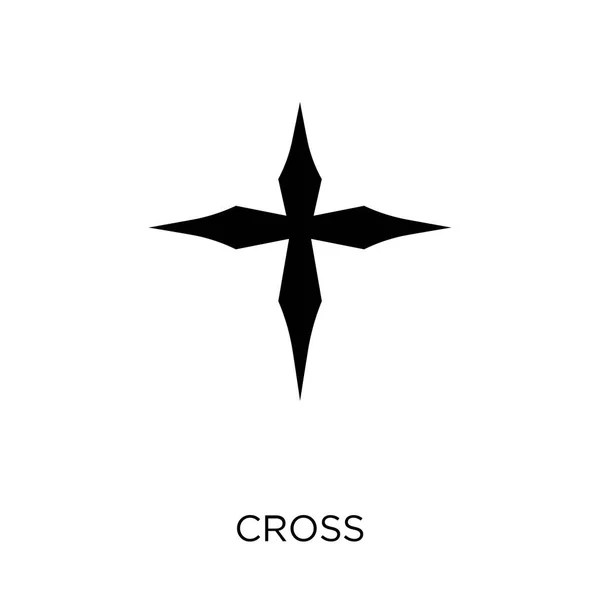 Cross Ikonra Cross Szimbólum Design Vallás Gyűjtemény Egyszerű Elem Fehér — Stock Vector