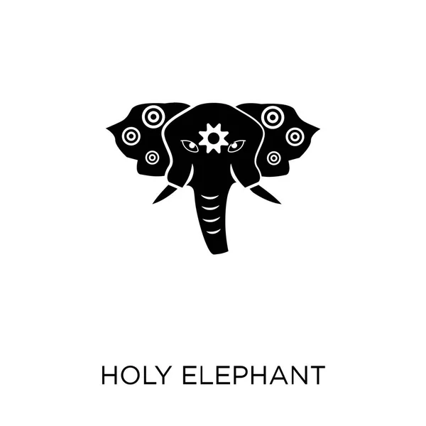 Szent Elefánt Ikonra Szent Elefánt Szimbólum Vallás Gyűjtemény Design Egyszerű — Stock Vector