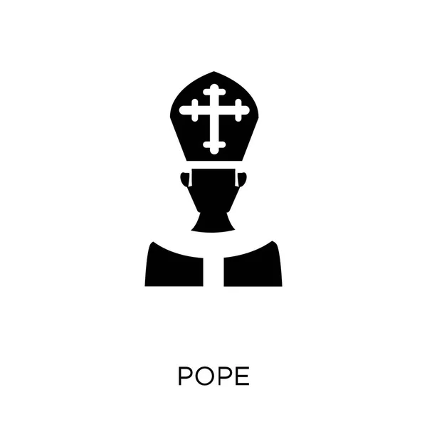 Pápa Ikonra Pápa Szimbólum Design Vallás Gyűjtemény Egyszerű Elem Fehér — Stock Vector