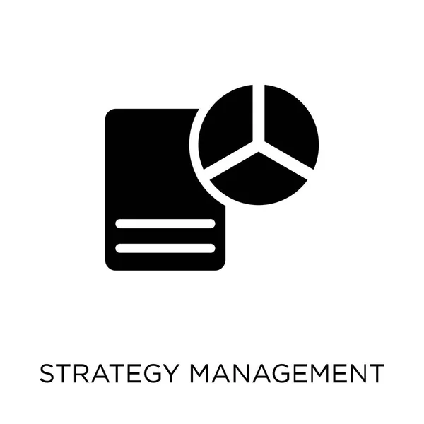 战略管理图标 战略管理符号设计从战略集合 简单的元素向量例证在白色背景 — 图库矢量图片