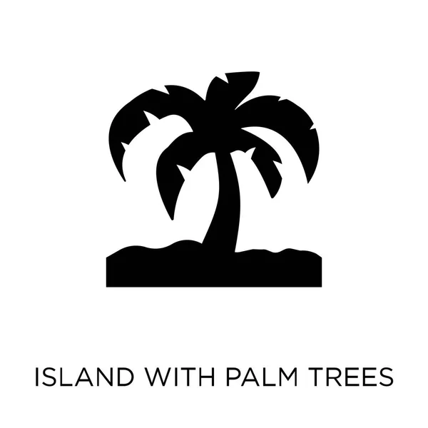 Isla Con Icono Palmeras Isla Con Palmeras Diseño Símbolo Colección — Archivo Imágenes Vectoriales