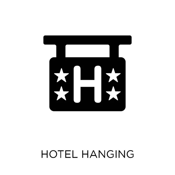 Otel Dört Yıldız Simgesini Sinyalinin Asılı Otel Dört Yıldız Sembolü — Stok Vektör