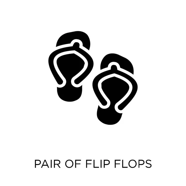 Paar Flip Flops Pictogram Paar Van Flip Flops Symbool Ontwerp — Stockvector