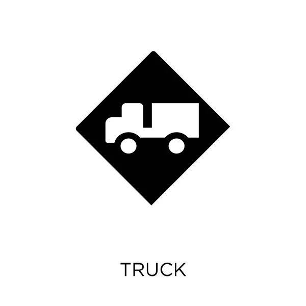 Vrachtwagen Teken Pictogram Vrachtwagen Teken Symbool Ontwerp Van Verkeer Ondertekent — Stockvector