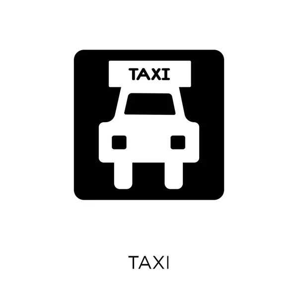 Icono Señal Taxi Diseño Símbolo Señal Taxi Colección Señales Tráfico — Vector de stock