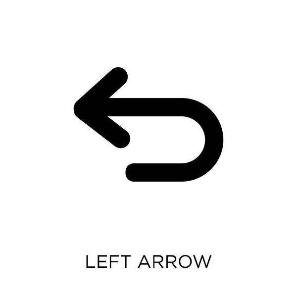 Left arrow icon. Left arrow symbol design from Web navigation collection. Simple element vector illustration on white background.
