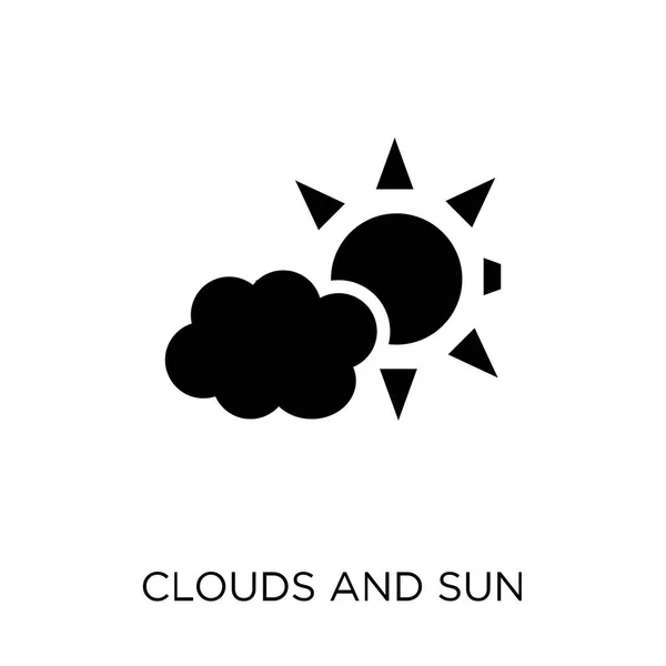 Хмари Значок Сонця Дизайн Хмар Символів Сонця Колекції Weather Прості — стоковий вектор